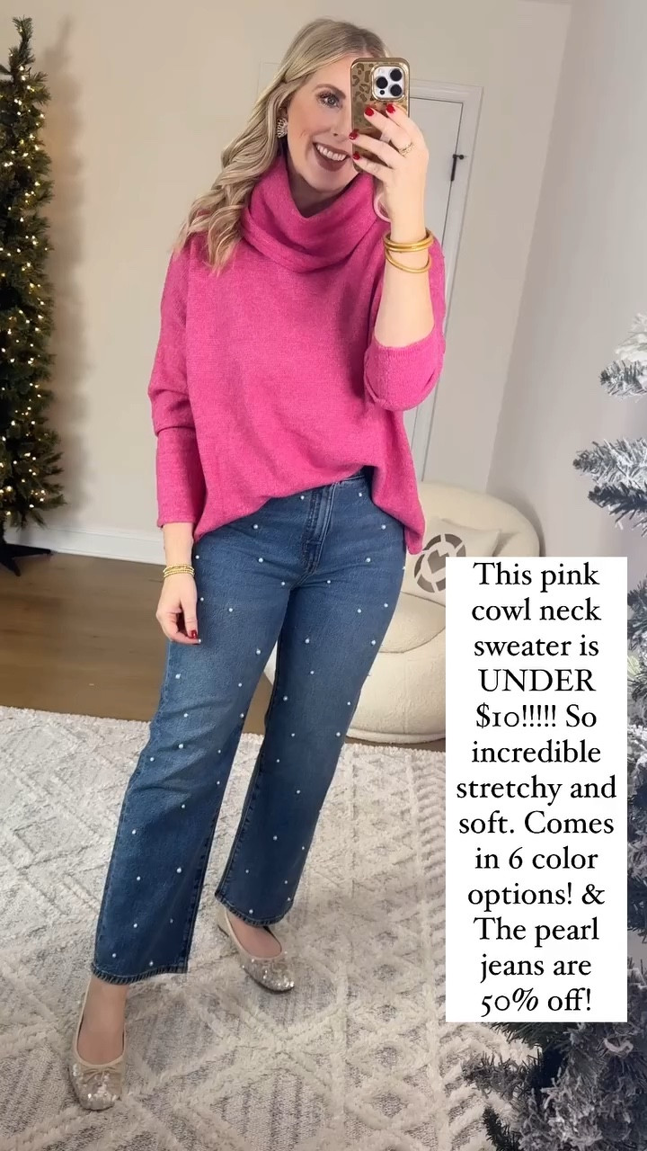Walmart try on, Walmart outfit, Walmart sale, pink sweater, pearl jeans 

#LTKCyberWeek #LTKSaleAlert #LTKWatchNow