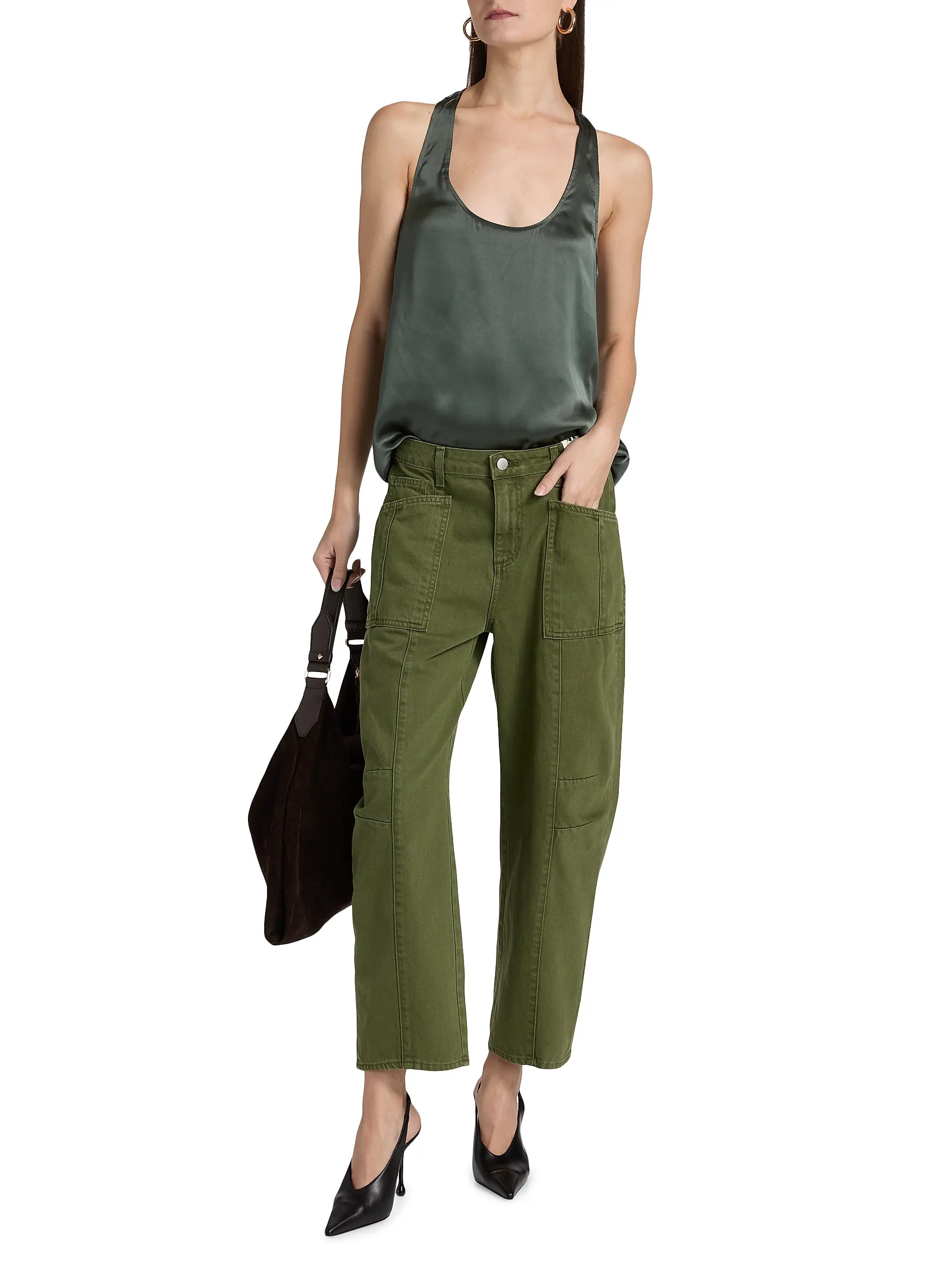 L'AGENCE Cody Rodeo Barrel-Leg Pants | Saks Fifth Avenue | Saks Fifth Avenue