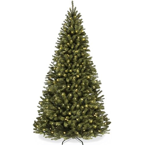 Best Choice Products Artificial Christmas Tree, 4.5ft Premium Pre-Lit Realistic Spruce Holiday Décor w/Dense Branches, Metal Base - Green Spruce | Amazon (US)