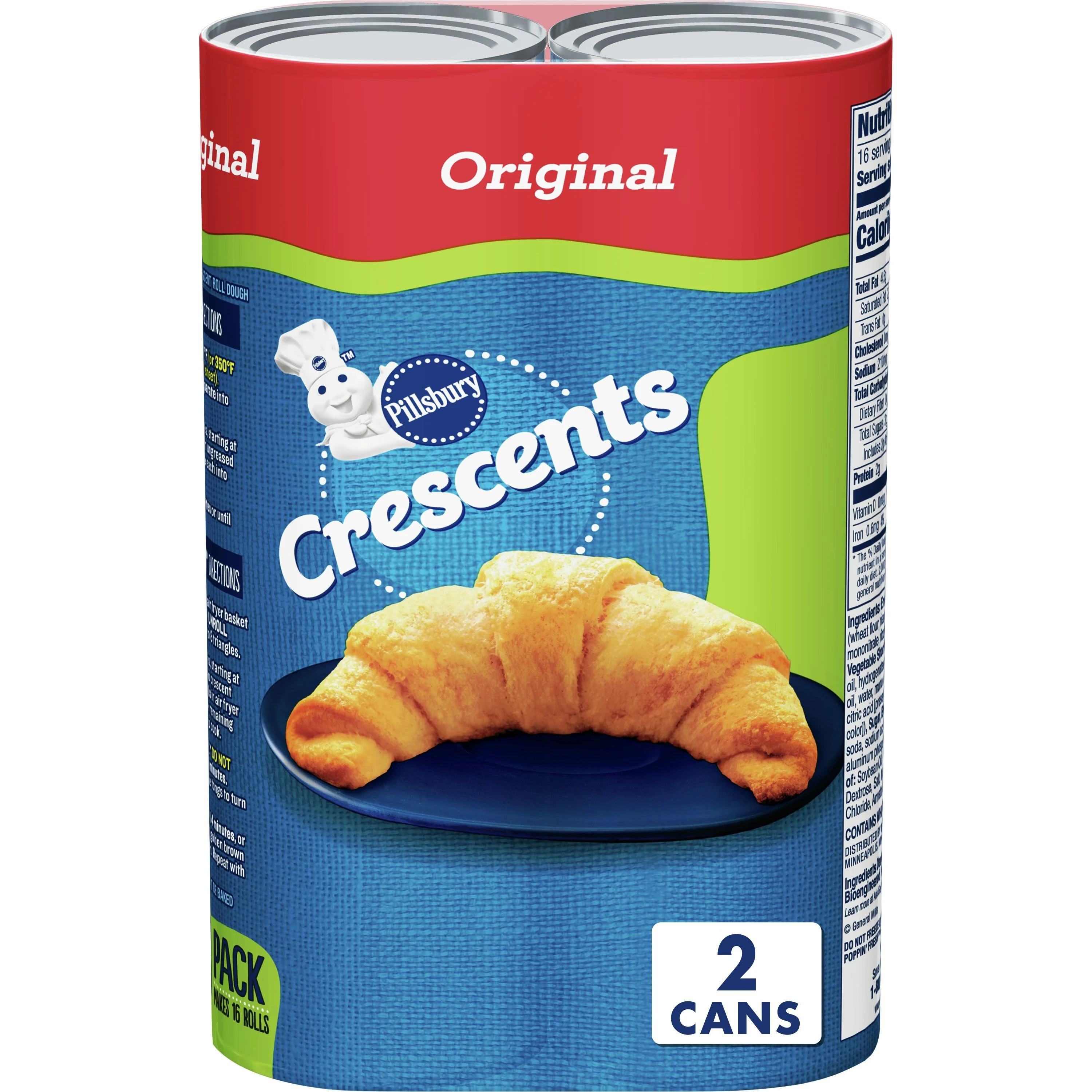 Pillsbury Original Crescent Rolls, Value 2-pack (16 ct.), 16 oz. - Walmart.com | Walmart (US)