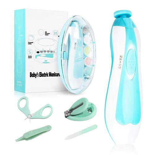 Baby Electric Nail File, 8 in 1 Safe Baby Nail Trimmer, Baby Nail Clippers with 6 Grinding Heads, Baby Nail Care Kit for All Ages | Amazon (US)
