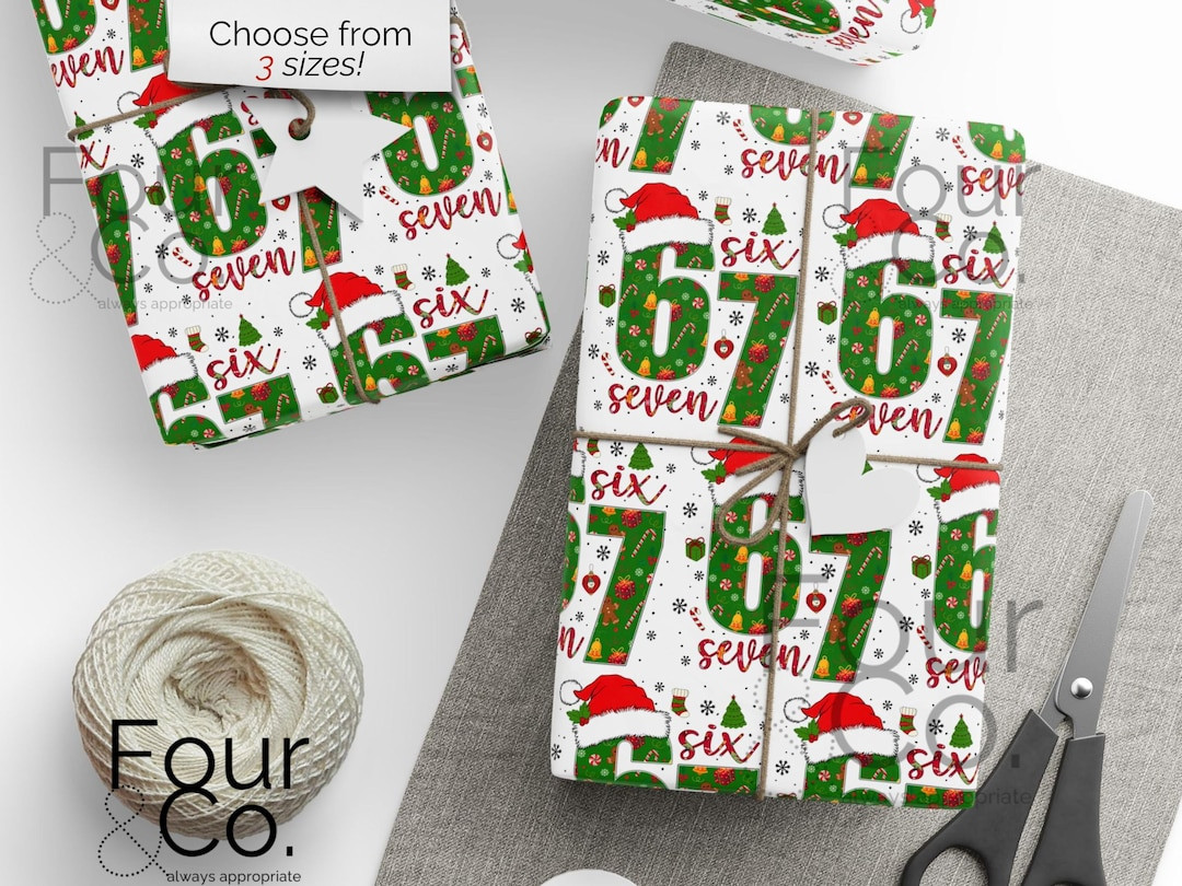 67 Christmas Wrapping Paper, 6 7 Wrapping Paper - Etsy | Etsy (US)