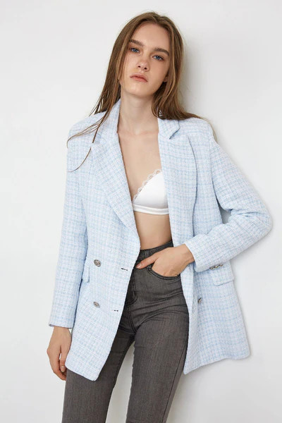 Nella Light Steel Longline Blazer | J.ING