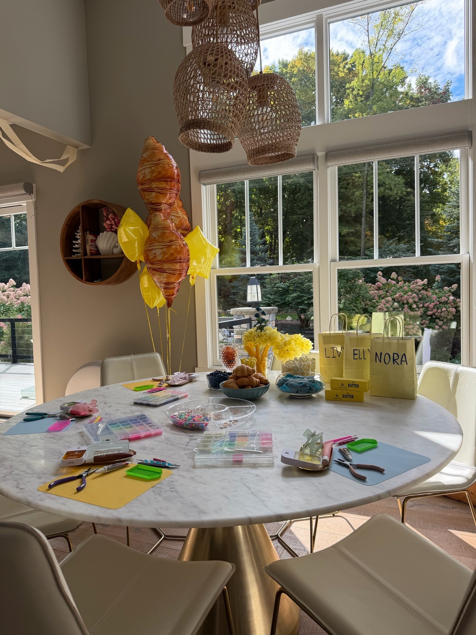 Butter themed birthday party for teen and tween girls, kids, birthday parties, viral butter squishy toy 
Croissant, balloon, balloons, party, decor, and fun party theme