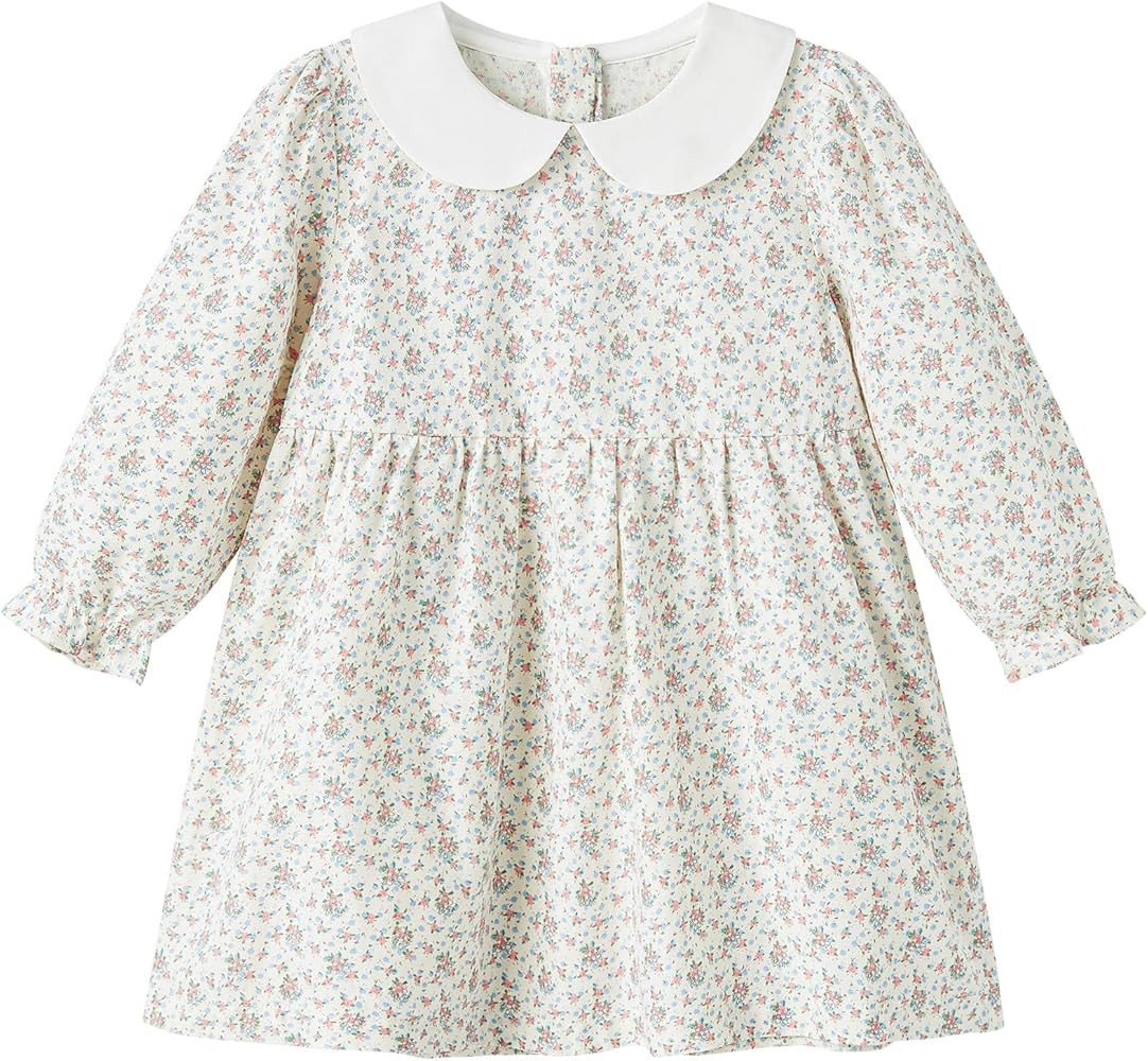 pureborn Baby Toddler Girl Dress Short and Long Sleeve Cotton Playwear Dresses 0-6T | Amazon (US)