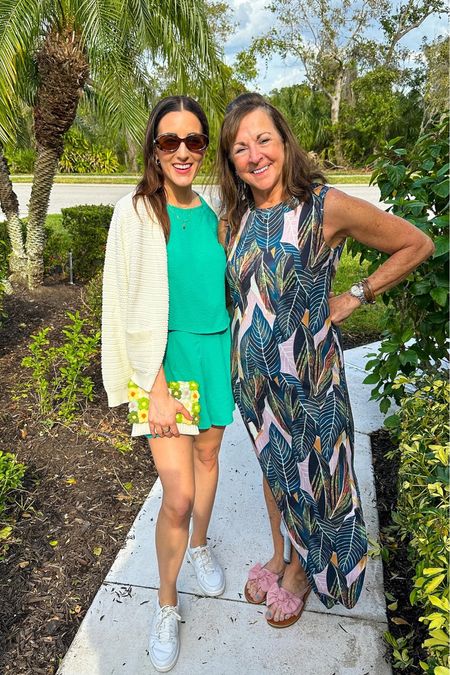 Mother daughter brunch date outfits! I am 5'4.5 and wearing a small in the set and medium in the cardigan! My mom is 5'6 and wearing a medium in the dress!

#LTKFindsUnder50 #LTKSeasonal #LTKStyleTip