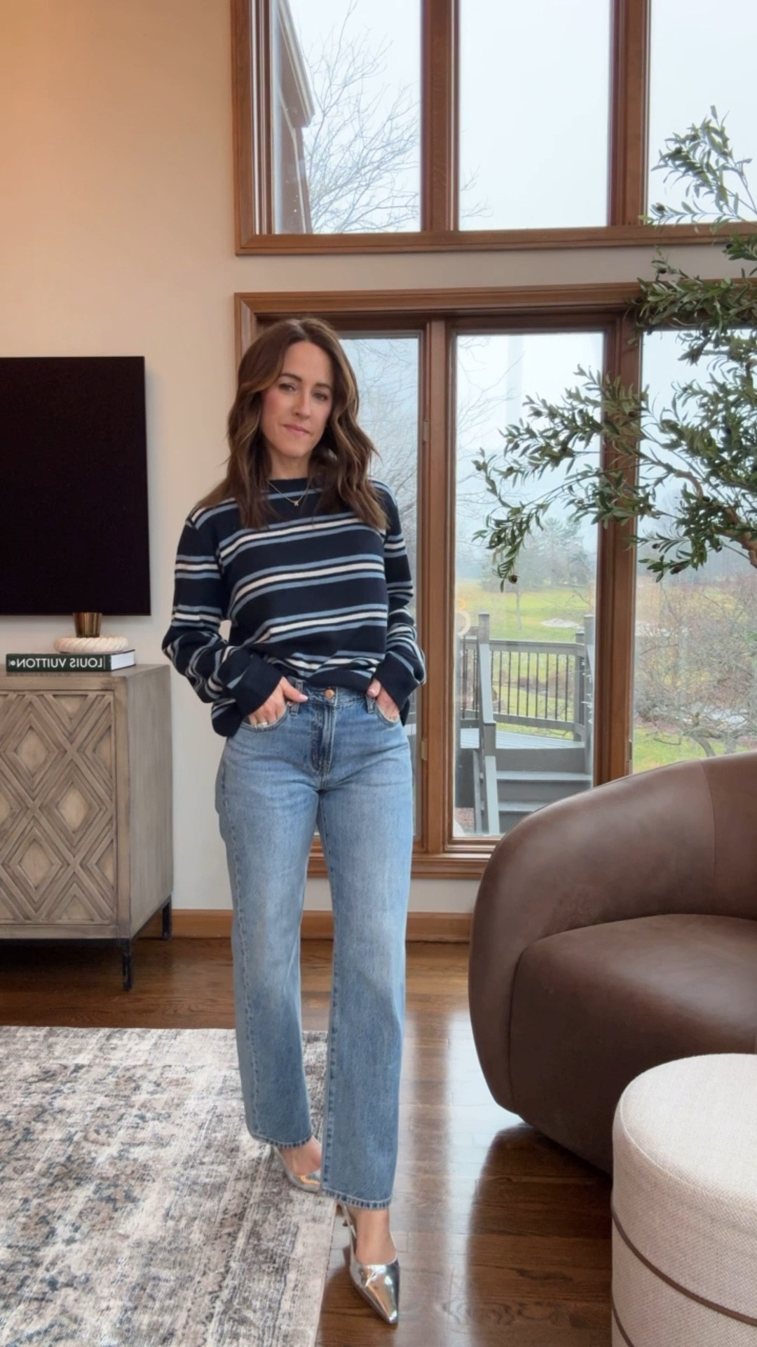Went for a slightly different denim fit and loving it. 
Small boyfriend cashmere sweater
Jeans true size 25 regular length 
@anthropologie #anthropartner 

#LTKOver40 #LTKootd #LTKSeasonal