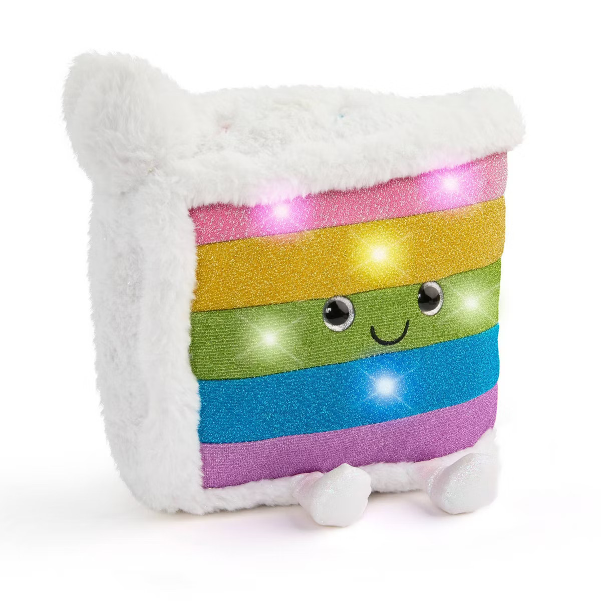 FAO Schwarz 11" Glow Brights Plush LED with Sound Rainbow Cake | Target