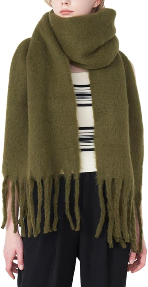 OUNIYA Large Chunky Scarf Oversized Fluffy Scarves Blanket Big Wool Thick Winter Warm | Amazon (UK)