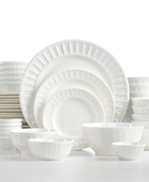 White Elements Paloma Embossed 42-Piece Set, Service for 6 | Macys (US)