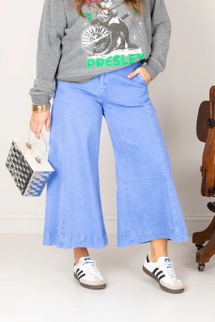 Getting Started Cornflower Wide Leg Jean | The Willow Tree