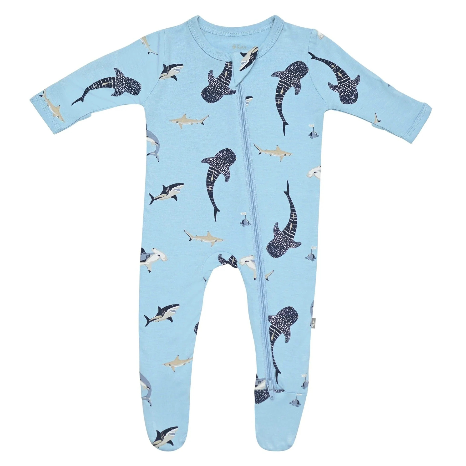 Zippered Footie in Stream Shark | Kyte BABY