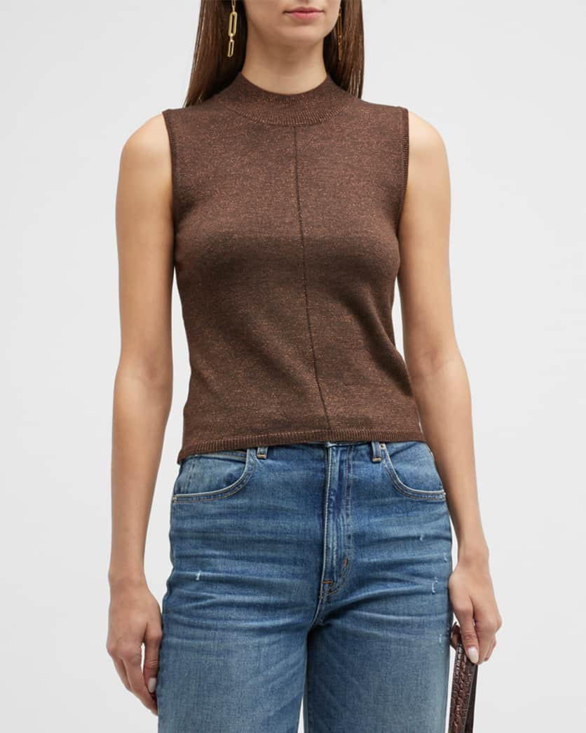 Eliza Metallic Sweater Tank Top | Neiman Marcus