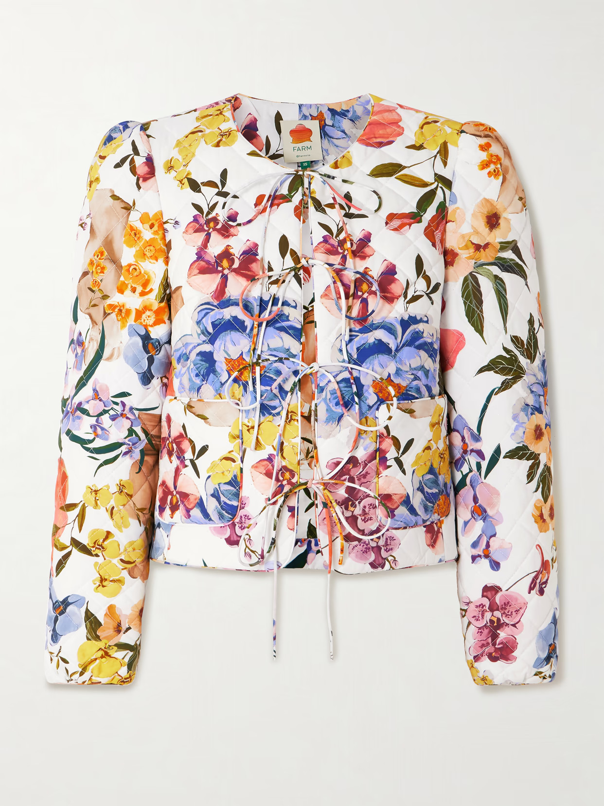 Farm Rio - Greek Garden Quilted Floral-print Lyocell And Cotton-blend Jacket - Ivory | NET-A-PORTER (US)