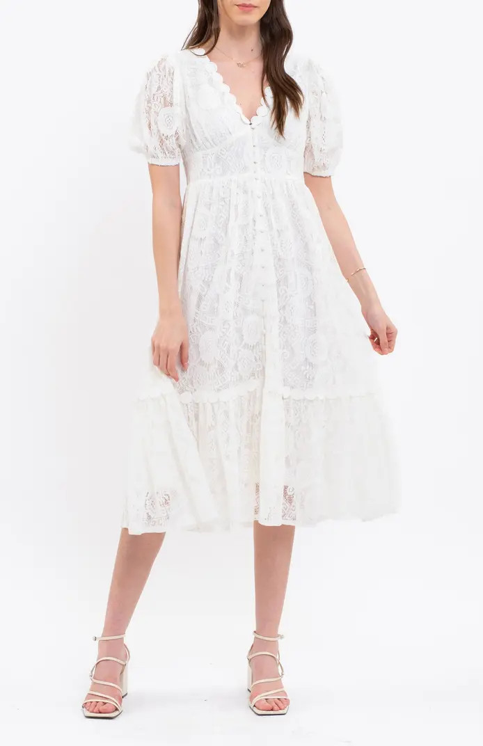 Lace Short Sleeve Maxi Dress | Nordstrom Rack