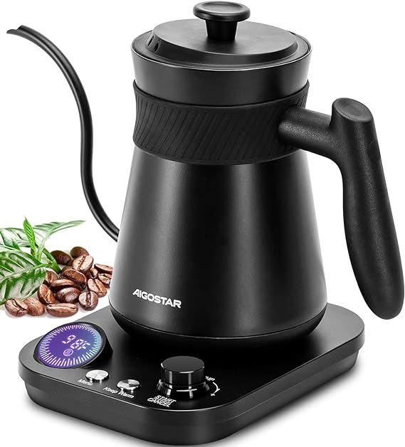 Aigostar Electric Gooseneck Kettle Temperature Control, 1200W Quick Heating Pour Over Kettle and ... | Amazon (US)
