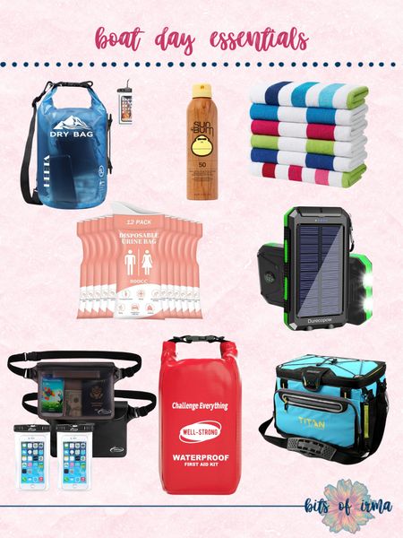 Boat Day Essentials 

waterproof dry bag | floating waterproof phone case | Sun Bum sunscreen | striped beach towels | disposable urine bags | solar charger | waterproof waist pouch | waterproof first aid kit | Titan cooler | marine safety gear | outdoor adventure supplies | water-resistant accessories | boating accessories | sun protection products

#LTKSwim #LTKSeasonal #LTKTravel