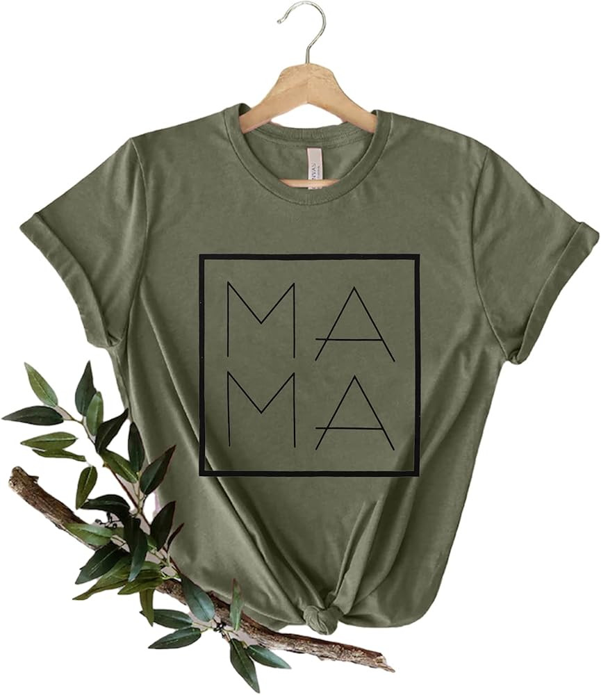 Mama Shirts for Women Tie Dye Mama Letter Printed T Shirt Momlife Casual Tee Tops | Amazon (US)