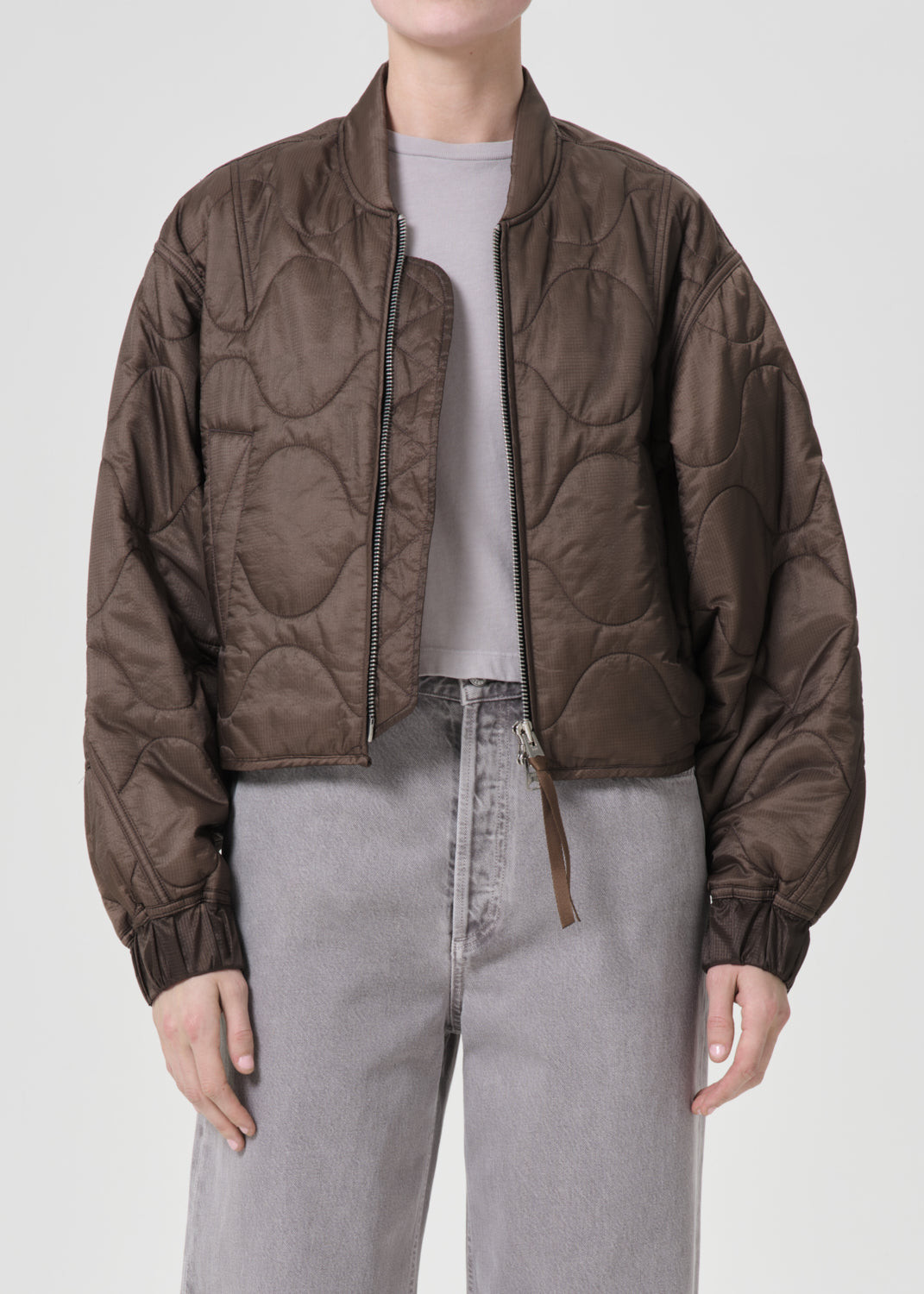 Iona Quilted Jacket in Taupe | AGOLDE