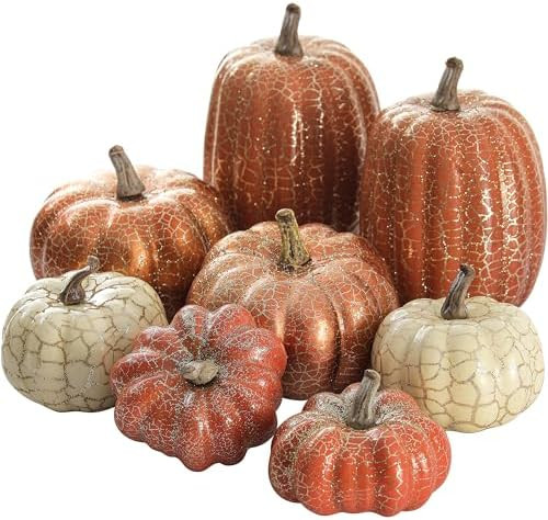 Pumpkin Decor, 8 PCS Halloween Pumpkin | Amazon (US)
