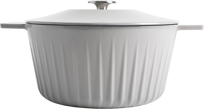 Martha Stewart Eastholm 5 QT Enamel Cast Iron Dutch Oven, Grey | Amazon (US)