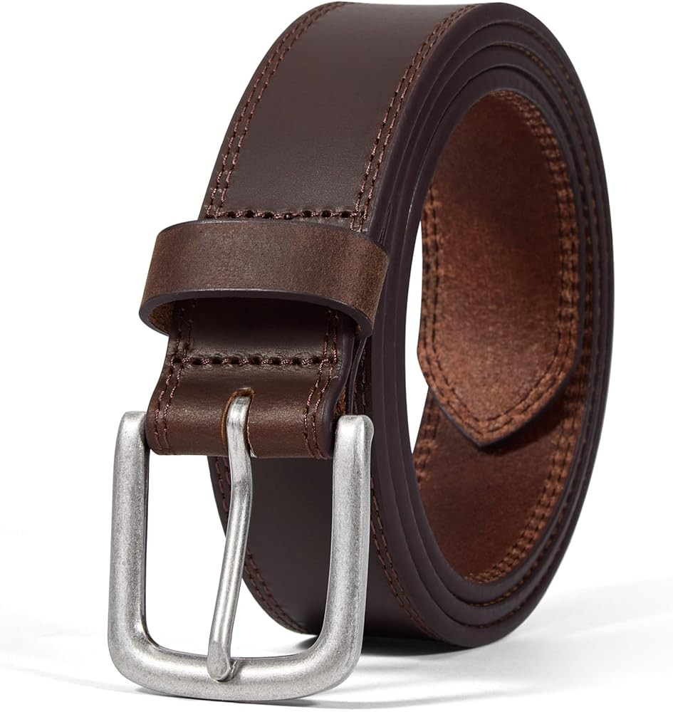 VATAN Men's Full Grain Leather Casual Every Day Jeans Belts, Handmade Men Leather Belt with Gift ... | Amazon (US)