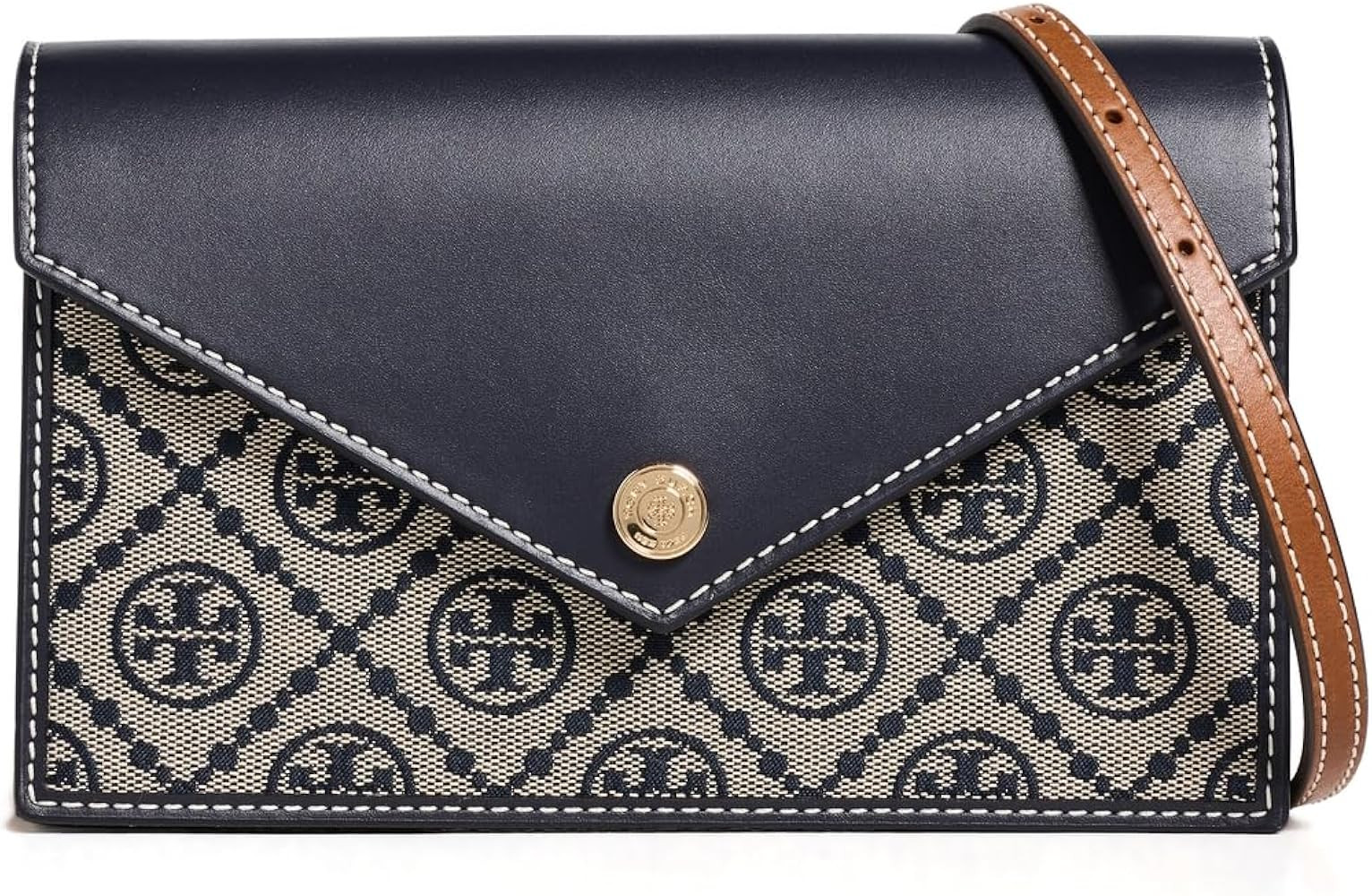 Amazon.com: Tory Burch Women's T Monogram Envelope Wallet On Chain, Tory Navy, One Size : Clothin... | Amazon (US)