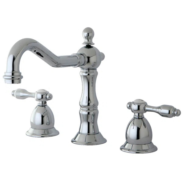 Kingston Brass Tudor Two-Handle 3-Hole Deck Mount Widespread Bathroom Faucet with Brass Pop-Up Dr... | Wayfair North America