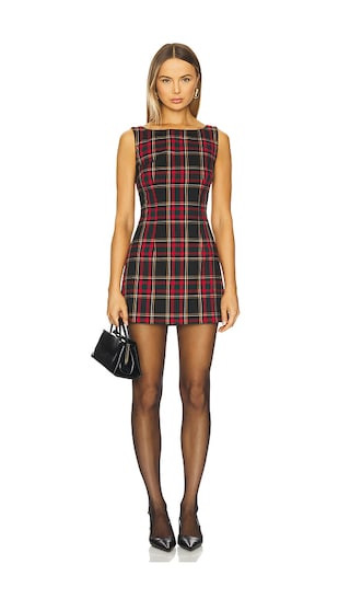 Raine Mini Dress in Black & Red Plaid | Revolve Clothing (Global)