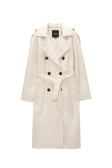 Belted trench coat | PULL and BEAR UK