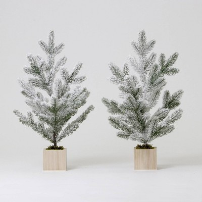 2pk Artificial Evergreen Trees Flocked - Bullseye's Playground™ | Target