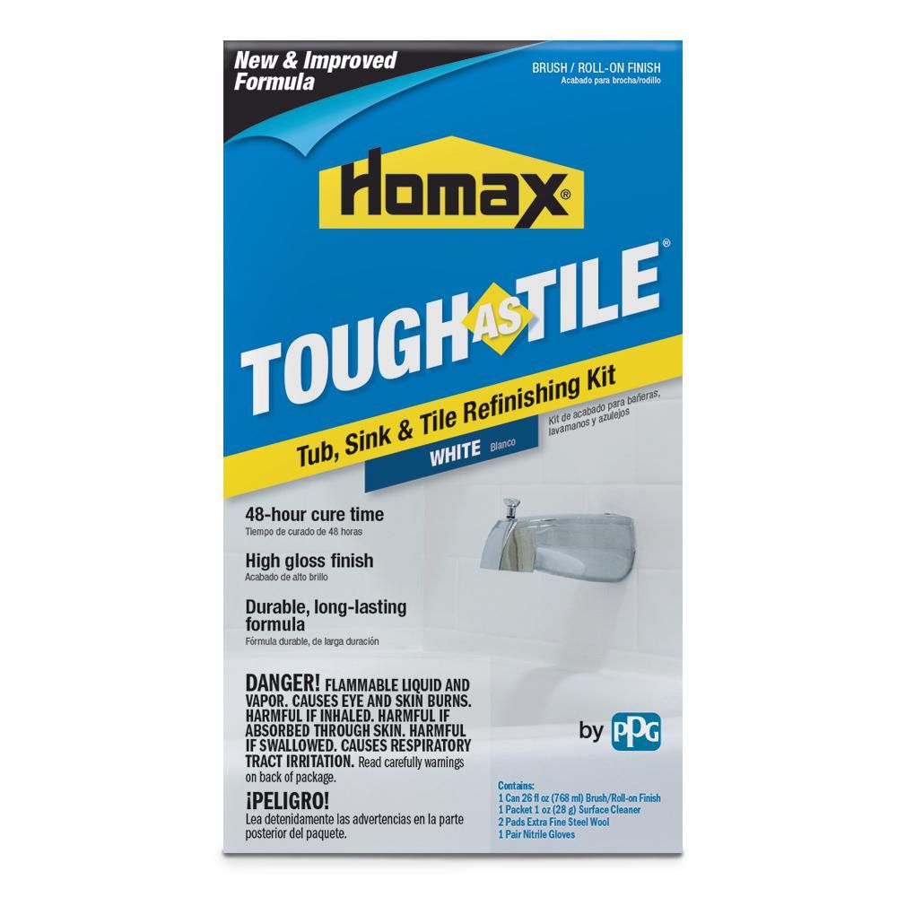26 oz. White Tough as Tile One Part Brush On Kit | The Home Depot
