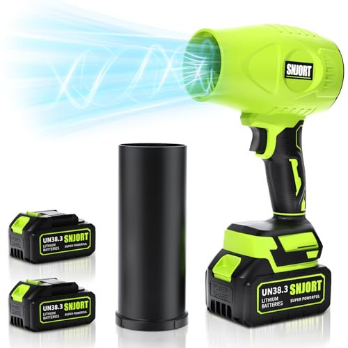 Leaf Blower Cordless with Battery and Charger,500,000 RPM,Extended Nozzle,Lightweight Handheld Design,Blower for Patio Cleaning,car Blowing Water,Blowing Leaves and Dust (Grass Green) | Amazon (US)