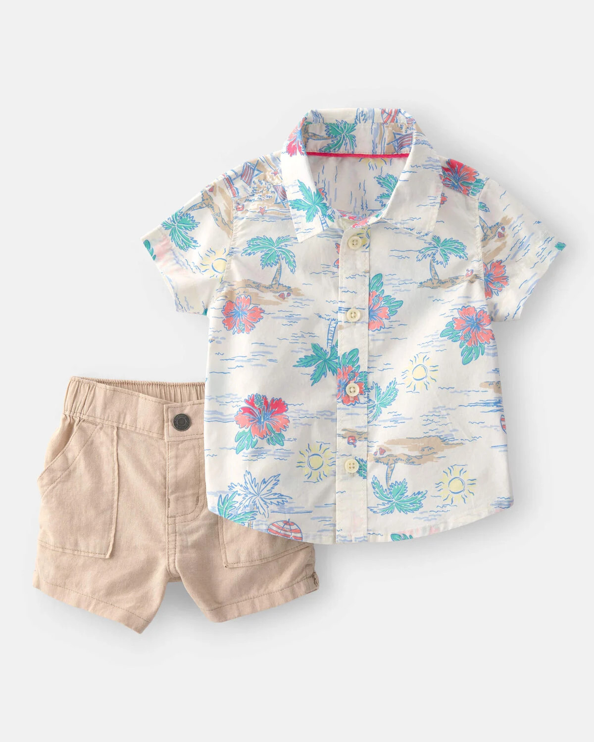 Baby Boy 2-Piece Tropical Beach Short-Sleeve Top & Pant Set | Carter's | Carter's Inc