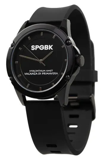 SPGBK Watches Bordeaux Silicone Band Watch, 44mm in Black at Nordstrom Rack | Nordstrom Rack