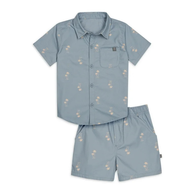 Modern Moments by Gerber Baby and Toddler Boy Casual Buttons Shirt and Short Set, Sizes 12M-5T | Walmart (US)