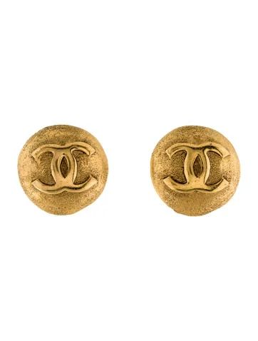 Chanel CC Button Earrings | The Real Real, Inc.