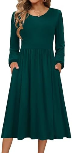 Zeagoo Long Sleeve Dresses for Women 2025 Fall Winter Casual Flowy A-Line Boho Midi Party Long Dr... | Amazon (US)