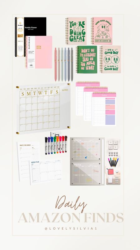 Amazon finds! Lots of office supplies, journals, agendas, and calendars perfect for the new year! 

Office, office calendar, office accessories, journals, planner, cute pens, acrylic calendarrs

#LTKhome #LTKSeasonal #LTKfindsunder50