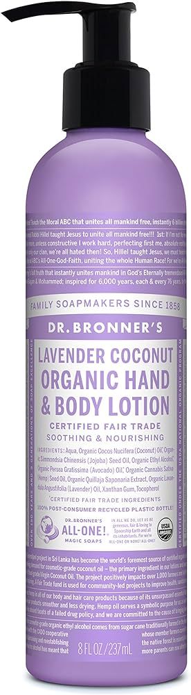 Dr. Bronner's - Organic Lotion (Lavender Coconut, 237 mL) - Body Lotion and Moisturizer, Certifie... | Amazon (CA)