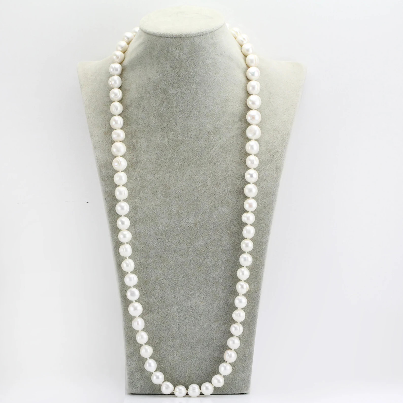 60inch,40inch,30inch,extra long pearl necklace,white large freshwater potato near round pearl ope... | Etsy (UK)