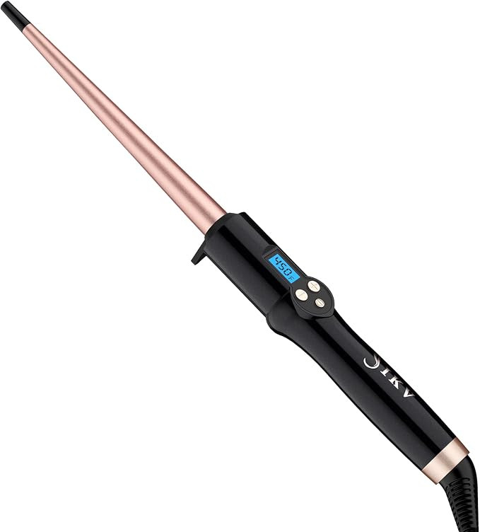 Ceramic Small Tapered Curling Wand for Short Hair 3/4-3/8 Inch No Clamp | Dual Voltage 0.75"-0.37... | Amazon (US)