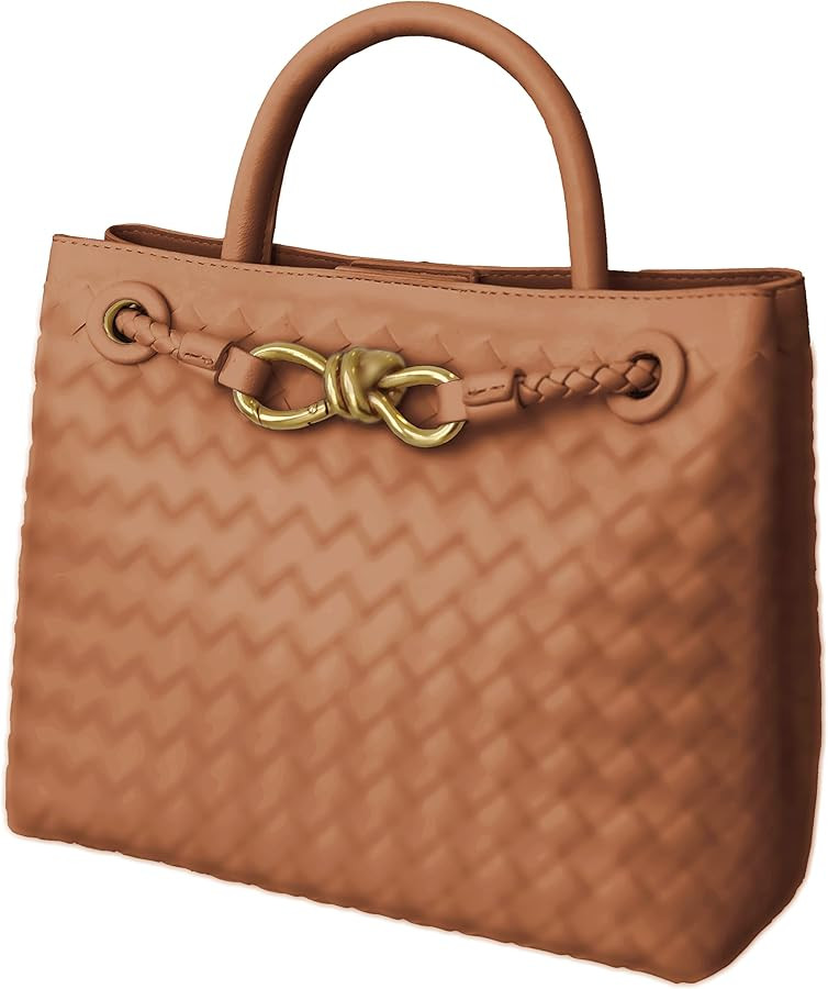 Woven Bags for Women Bowknot Small Tote Hobo Shoulder Crossbody Bags PU Leather Handwoven Woven P... | Amazon (US)