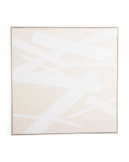 30x30 Plaster Slashes On Linen Wall Art In Blonde Frame | TJ Maxx