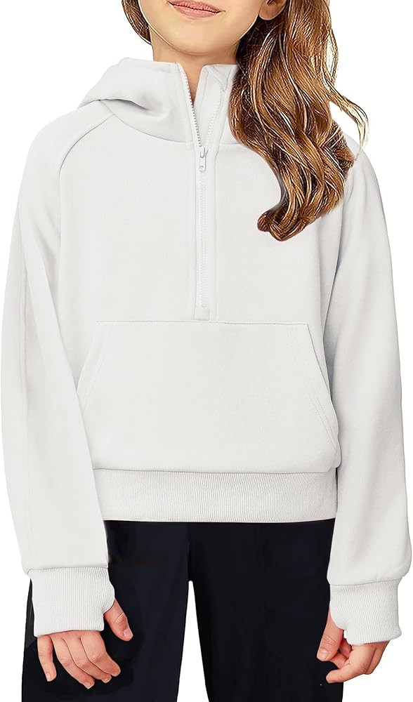 Arshiner Girls Half Zip Sweatshirt Fleece Hooded Pullover for Teen Long Sleeve Tops Fall Winter C... | Amazon (US)
