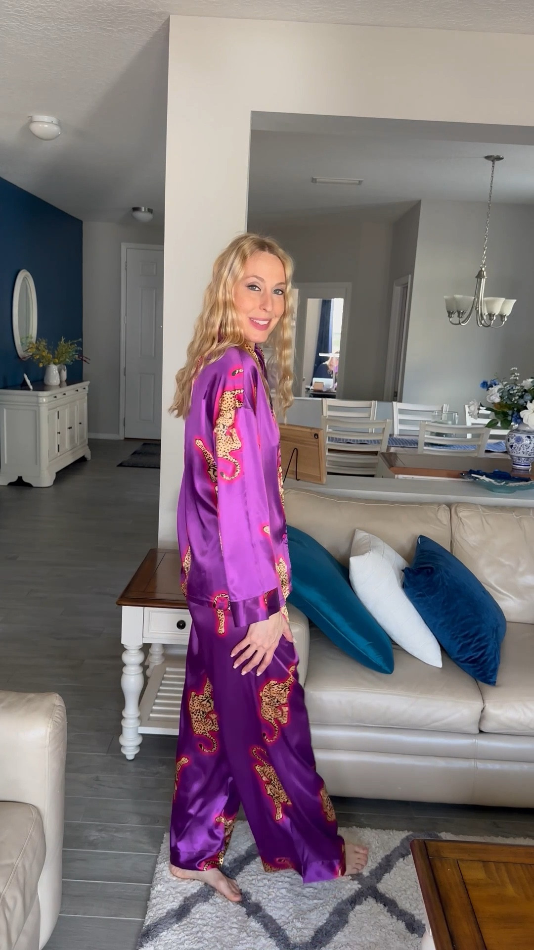 Satiny jaguar jammies 
💓these are so luxe and comfortable 
💓it has stretch in the waist but the rest does not 
💓 wearing size small, fits true to size and I am 5’10”
💓 SHEIN fashion, SHEIN under $50 find 


#LTKTall