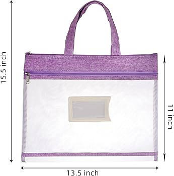 AVLA 4 Pack Student Book Pouches, A4 Mesh Zipper Bag with Handle, File Document Puzzle Bag with N... | Amazon (US)