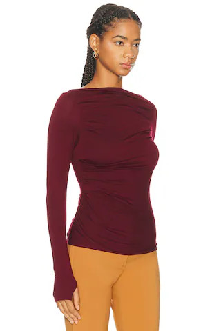 Fluid Jersey Draped Boatneck Top | FWRD 