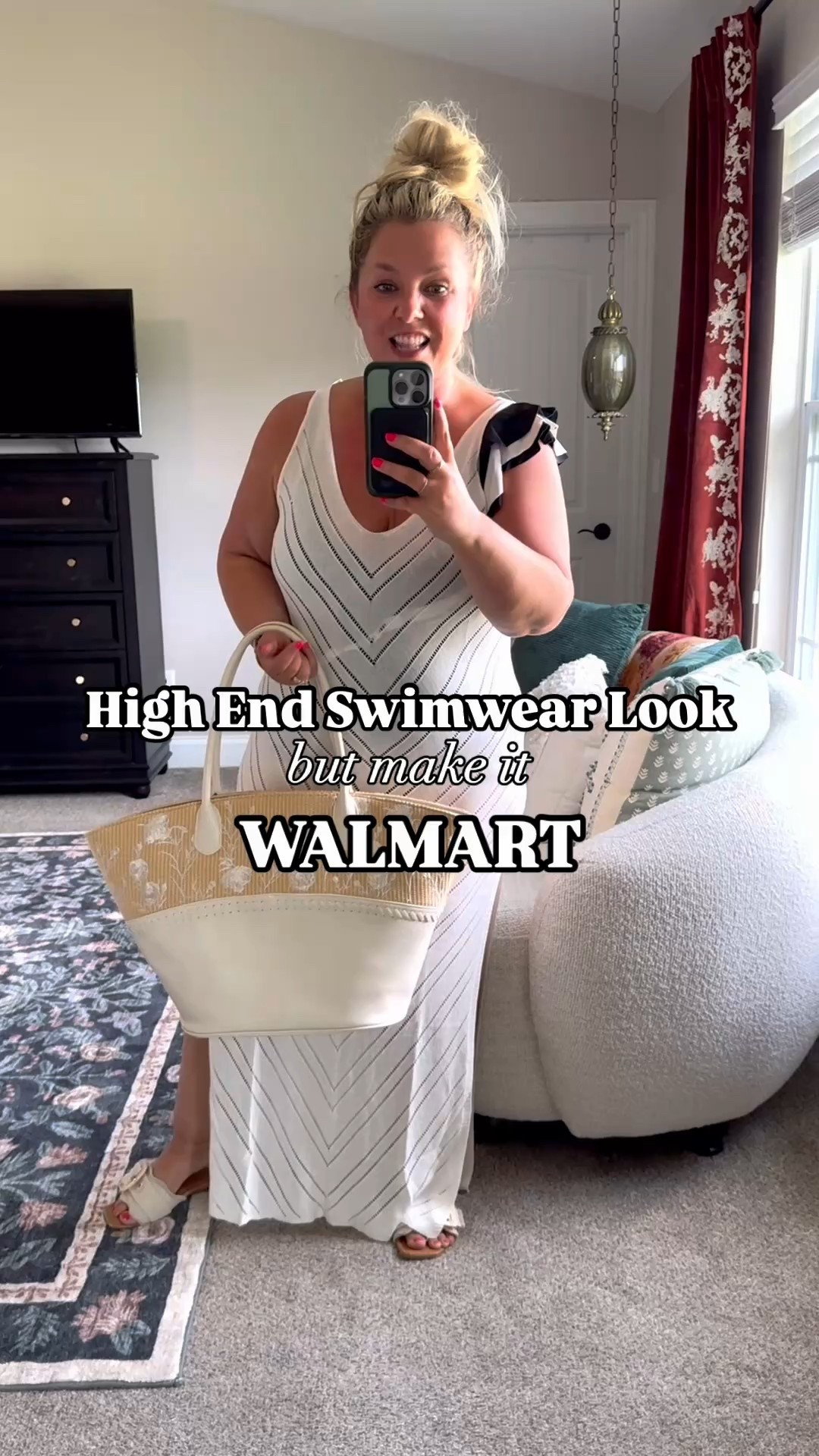 Give me a high end bathing suit look but make it WALMART!! This ruffle top one piece is life! Full backside coverage & great support up top! I’m in my true XL

This floral embroidered tote would be the cutest pool bag & also linked a darling knit coverup!

#LTKOver40 #LTKSwim #LTKMidsize