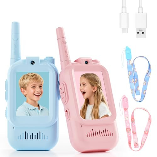 Video Walkie Talkies for Kids – Kids Walkie Talkies 2 Pack with Voice Changer, 1000 Feet Range, Fun Toys for Indoor Play, Camping, Hiking, Travel – Birthday for Boys and Girls Ages 3-10 | Amazon (US)